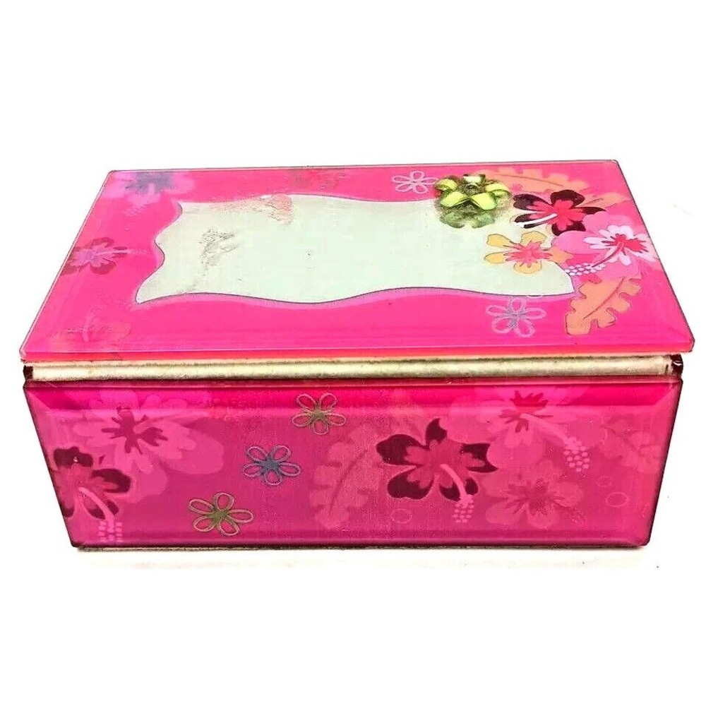 San Francisco Music Box Co Jewelry Box Floral Dragonfly Wind-Up Keepsake Box